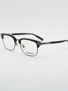 Montblanc MB0043O 001 Eyeglasses Shiny Black 53mm Rectangle Frame